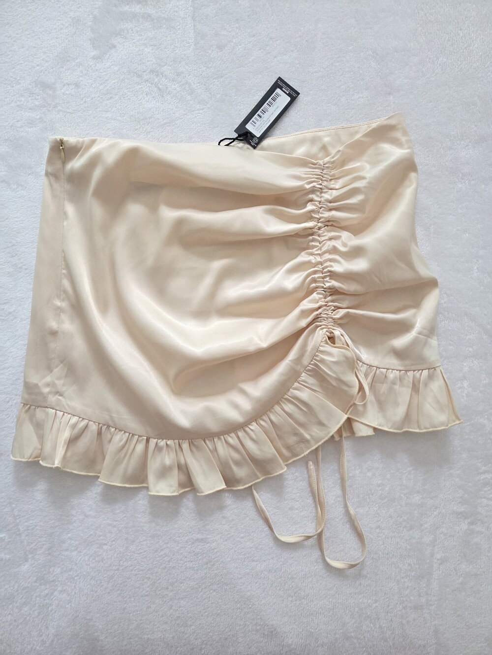 Ruffle Satin Mini Skirt